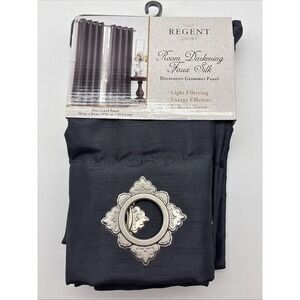 CURTAIN by REGENT COURT Room Darkening VENETIAN Lined Panel  Grey Faux Silk